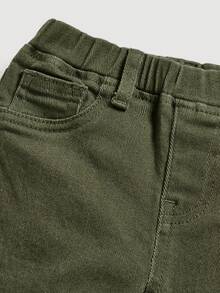 SHEIN 男婴直筒休闲牛仔裤，适合秋冬季穿着 - 軍綠色 - 查看 4