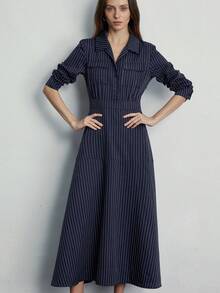 Aveloria Modichic Fashionable High-End Commuting Elegant Slimming Striped Dress - Multicolor - View 2