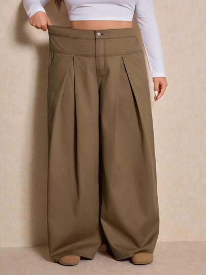 Elaquor Plusstorlek enfärgade casual jeans