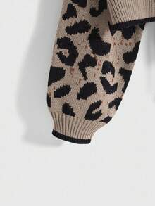 ROMWE Kawaii Set de 2 piezas de suéter de mujer con decoración de lazo de estampado de leopardo - Multicolor - Ver 5