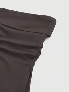 ROMWE Grunge Punk Y2K亚文化豹纹短款吊带背心，下摆开衩，女款 - 咖啡棕 - 查看 5