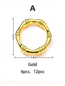 6 piezas/12 piezas Anillos para servilletas nuevos de plata y oro con diversos estilos y series, adecuados para banquetes de hotel, ajuste de mesa y lazos para servilletas. - Multicolor - Ver 12