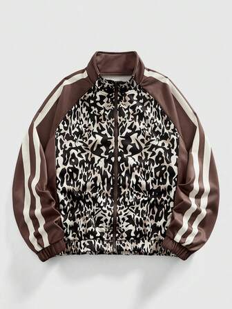 Street Life Men's Side Stripe Raglan Sleeve Zip Front Casual Jacket