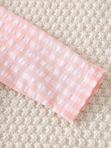 Cozy Pixies 2pcs Baby Girl Cartoon Bear Patch Pattern Lapel Long Sleeve Cardigan Top And Elastic Waist Pants Set - Pink - View 3