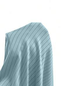 Franclia 时尚休闲宽松翻领半筒仿珍珠纽扣短袖白色春夏女式T恤衫，适合大学校园穿着 - 藍色 - 查看 5