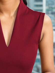 EMERY ROSE Camiseta de tirantes ajustada de unicolor para mujer, ideal para ir al trabajo - Burdeos - Ver 4