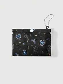 ROMWE Fairycore 1pc Foldable Cartoon Pentagram Printed Tote Bag For Women - Black - View 2