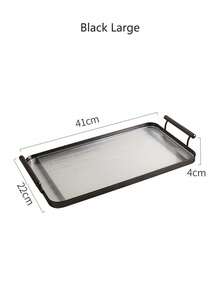 Bandeja acrílica con asas, de forma rectangular, adecuada para fiestas, cocina, mesa de café, cocina, plato de cena, comedor y bar, cubiertos. - Multicolor - Ver 21