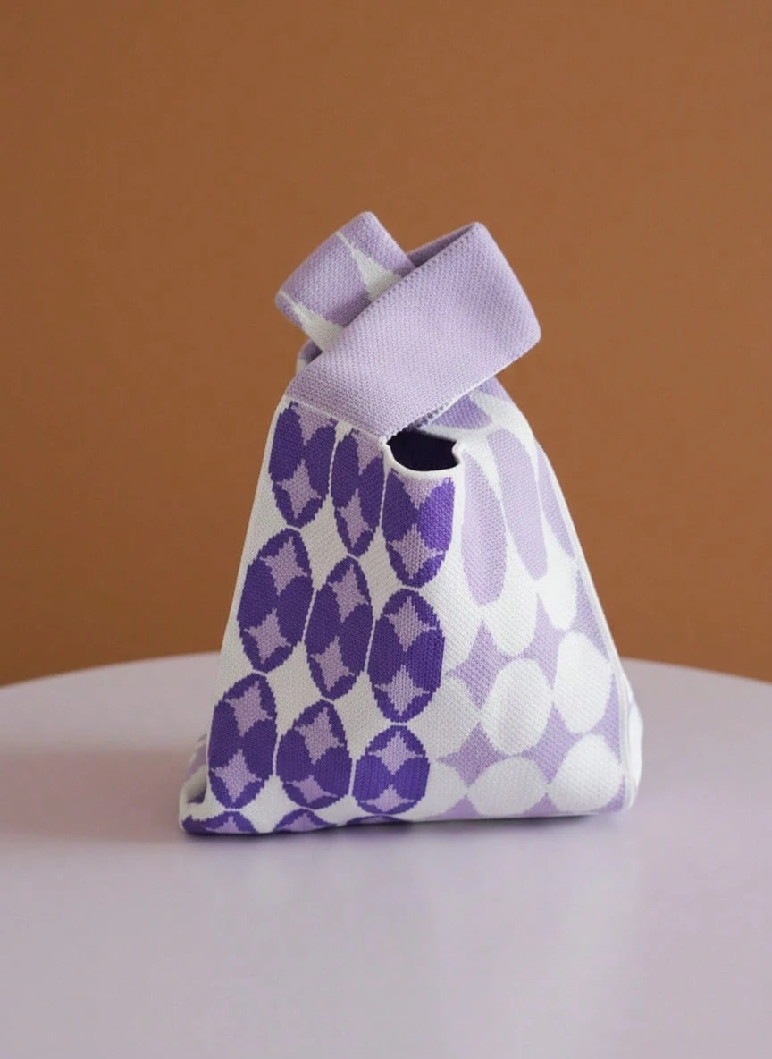 Joivida Bolso cuadrado de punto elegante - Bolso versátil para llevar en la mano y al hombro, idea de regalo linda, kawaii - Multicolor - Ver 1