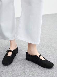 CUCCOO BIZCHIC 女士休闲纯色舒适平底鞋 - 黑色 - 查看 4