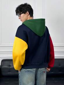 ESTAVOR Áo nỉ có mũ trùm đầu thêu họa tiết đường phố thường ngày dành cho nam - Nhiều màu - Xem 3