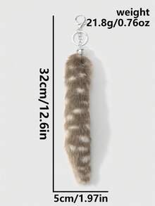 ROMWE Goth 1 móc khóa đuôi cáo giả sọc nâu thời trang phong cách cổ điển thanh lịch và dễ thương, phụ kiện dành cho nữ, thích hợp sử dụng hàng ngày và làm quà tặng - Nhiều màu - 4 - Xem 12