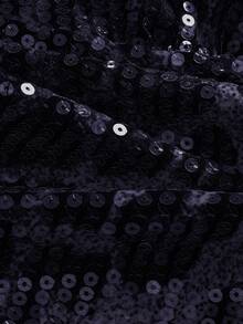 ROMWE Grunge Punk 朋克摇滚风夏日海滩派对、音乐节、街头时尚，Y2K性感豹纹亮片十字架吊坠露背上衣 - 紫色 - 查看 4