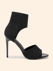 CUCCOO BASICS Women's Fashionable And Elegant Heeled Sandals For Commuting For Christmas - Black - View 3