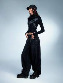 Sugerpunk 休闲系带舒适厚底女式踝靴 - 黑色 - 查看 4