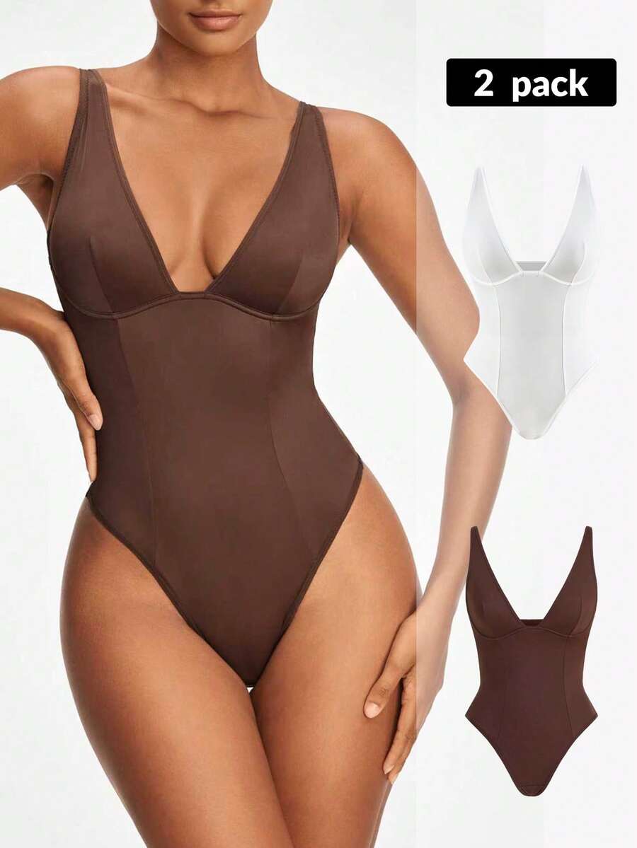 SHAPORA Bộ đồ liền thân tối giản thoải mái 2 món dành cho nữ - Nhiều màu - Xem 1