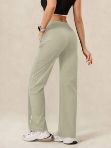 OutZeal Women Sports Pants Daily Casual Lounge UV Protection Tummy Control Cool Touch Flared Bottom - Khaki - View 9