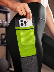 Powerista Women Color-Block Sporty Capri Leggings With Pockets For Casual Wear Yoga Pants - Green - View 6