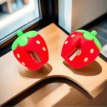 1 عبوة، مبراة أقلام بشكل فراولة جميلة، مبراة صغيرة محمولة كاواييي ملونة، مبراة أقلام بشكل فاكهة، ملحق قاطع أقلام، لوازم مكتبية للمنزل والمدرسة - الأحمر - مشاهدة 6