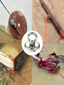 Heavy Duty Countersunk Pot Magnet, Powerful Lifting & Retrieval Magnet For Fishing, Industrial Use - Silver - View 4