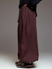 MUSERA Pantalones con ajuste de pierna extremo, acampanado, con dobladillo elástico fruncido. Cómodos, lindos y elegantes para explorar al aire libre en primavera, verano e invierno. - Café integral - Ver 3