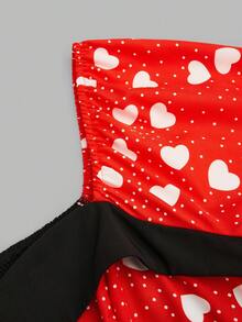 Sweetra Plus Size Women's New Vintage Romantic Bold Avant-Garde Cute Fashion Heart Digital Print Contrast Color Stage Nightclub Party Bar Long Sleeve Dress, Suitable For Valentine's Day, Back To School, Holidays, Thanksgiving, Music Festivals, Daily Outings, Christmas, Spring, Autumn, Summer - Multicolor - View 7