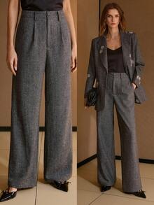 MOTF PREMIUM 褶皱直筒裤 - 淺灰色 - 查看 8