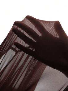 MaterniChic Maternity Clothes Maternity  Tops Summer Pregnant Clothes Brown Off-Shoulder T-Shirt With Mesh Ruching For An Elegant Party Look