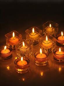 50/20/5/1/4-Piece White Floating Candles Set, Unscented Dripless Wax Discs For Wedding Centerpieces, Party & Holiday Decorations