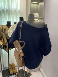 INAWLY American Retro NY Letter Rhinestone Asymmetrical Shoulder Long Sleeve Sweatshirt, Women's Black New York NY Letter Rhinestone Long Sleeve Sweatshirt, Casual Loose Slimming Black Top, Elegant And Comfortable Design, Casual Outdoor Sweatshirt