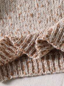 Sparklyn Girls' Fashionable Cute Versatile Casual Crew Neck Long Sleeve Sweater, Featuring Chunky Knit Pom Pom Yarn, Suitable For Autumn/Winter Kids Sweater Winter Sweater Girl Girls Sweater Knit Top Girl Knit Top - Apricot - View 6