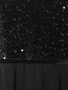 EMERY ROSE 女士优雅A字型心形领吊带黑色开衩下摆正式礼服 - 黑色 - 查看 4