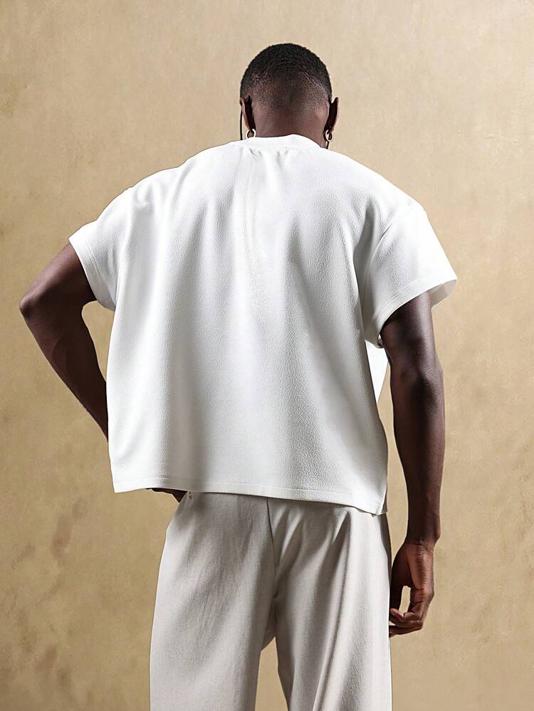 Camiseta Essential Boxy Cut Texturizada Manga Curta