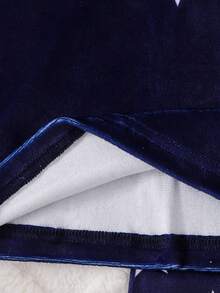 女童秋冬睡衣套装，星星字母印花长袖上衣+星星印花长裤，舒适两件套睡衣 - 寶藍色 - 查看 7