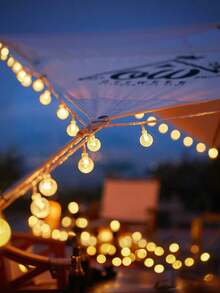 1PC 10/20/40/80 LED Crystal Ball String Lights, Warm White, Battery Operated, For Holiday Party, Romance, Bedroom, Home & Tent Decor