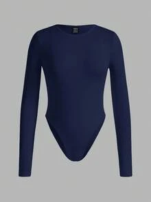SHEIN EZwear 3 件套纯色百搭户外和室内撞色女式长袖紧身衣，适合春秋季 - 彩色 - 查看 3