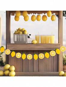10件套柠檬花环 - 清爽夏日柠檬主题彩旗，饰以柠檬片和整颗柠檬，适用于家居装饰、夏季派对装饰、泳池派对背景、拍照道具，也适用于露营、野餐、派对、生日庆祝、婚礼和毕业典礼等场合。 - 彩色 - 查看 5