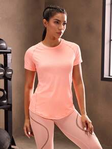 Powerista Andningsbar sporttröja med vridning framtill, gymtröjor för kvinnor - Korallrosa - Visa 3