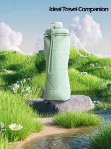 可折叠硅胶水瓶，旅行必备，轻巧便携，适合户外运动健身。