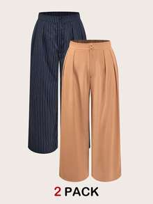 Elaquor 大码休闲百搭直筒裤 - 彩色 - 查看 1