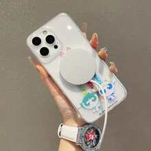 THE POWERPUFF GIRLS X SHEIN 卡通彩虹女巫图案手机壳，支持磁吸无线充电，透明防摔，软硬材质，可作为节日礼物赠送，兼容 15/16 Pro/Pro Max/14/15/16 Plus/17/17 Pro Max，男女通用，防指纹防刮花，透明亮面。 - 彩色 - 查看 3