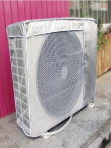 1 pieza Cubierta protectora plateada para unidad exterior de aire acondicionado - Plateado - Ver 3