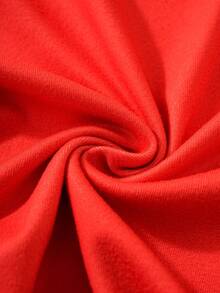 SpongeBob SquarePants | SHEIN Conjunto de pijama de otoño/invierno con top de manga larga de cuello redondo y pantalones, de punto con estampado de dibujos animados para niño pequeño - Rojo y blanco - Ver 6