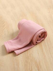 SHEIN 3pcs/Set Teen Girls' Basic Thermal Lined High Waist Skinny Leggings, Soft & Comfortable, Black/Gray/Pink, Autumn/Winter - Multicolor - View 5