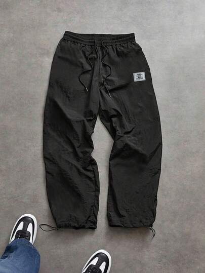 Sport MetroGents Herrbyxor med elastisk midja och dragsko, avslappnade sommarsportbyxor