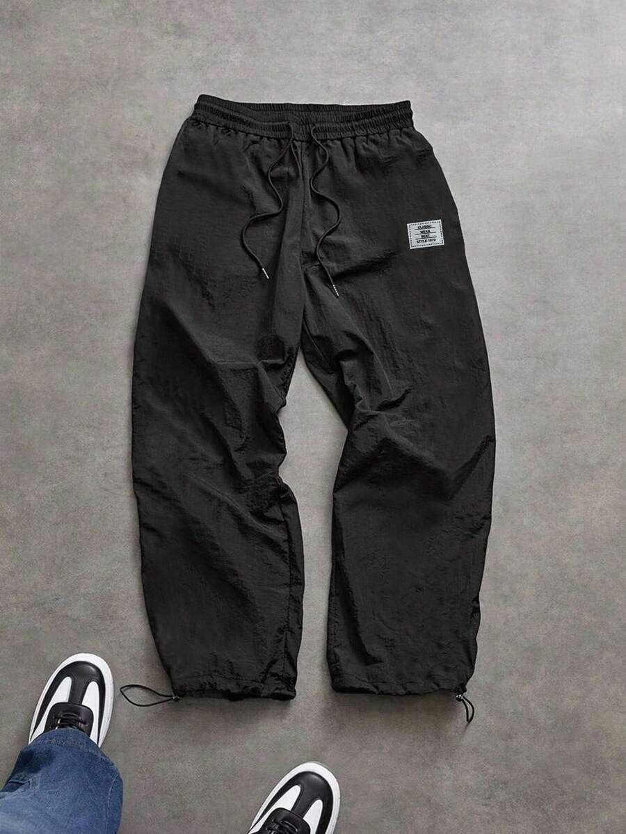 Sport MetroGents 男士松紧腰抽绳休闲夏季运动裤 - 黑色 - 查看 1