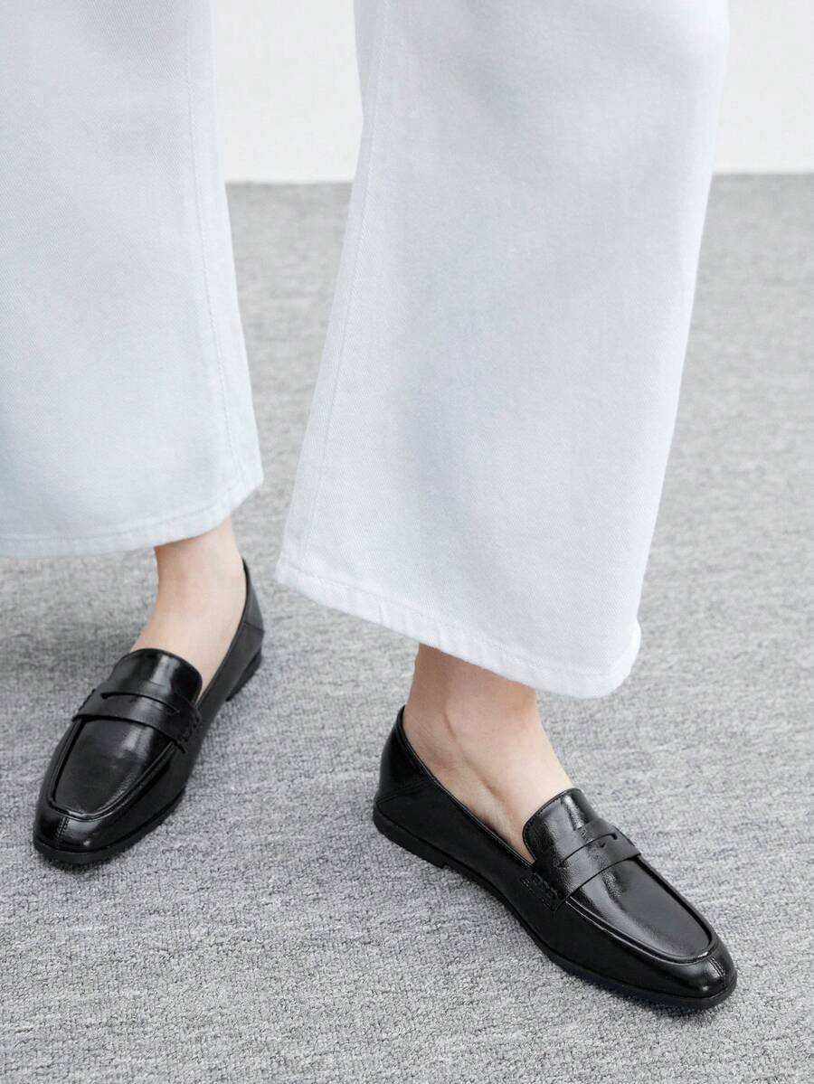 CUCCOO BIZCHIC 女士休闲百搭平底乐福鞋 - 黑色 - 查看 1