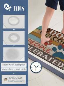 1 tấm thảm chùi chân hình dấu chân chó nhiều màu sắc, thảm chùi chân cao su hình chữ nhật đơn giản, thanh lịch, chống trượt và dễ vệ sinh, dùng cho phòng tắm, phòng giặt, nhà bếp, lối vào, trang trí Giáng sinh - Nhiều màu - Xem 4