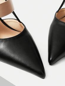 Mnmlis Tacones de aguja sin talón de moda casual para mujer - Negro - Ver 8