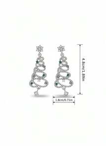 Joivida 1 对树形耳环 - 女士吊坠耳环圣诞树耳环装饰礼物，适合送给她，返校情人节
